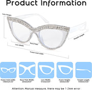 ÉÌƷͼƬ 43 | B0BLH5NHK8 | FEISEDY Diamond Blue Light Blocking Glasses Cat Eye Rhinestone Women Oversized Anti Eyestrain Computer Glasses Frame B2358