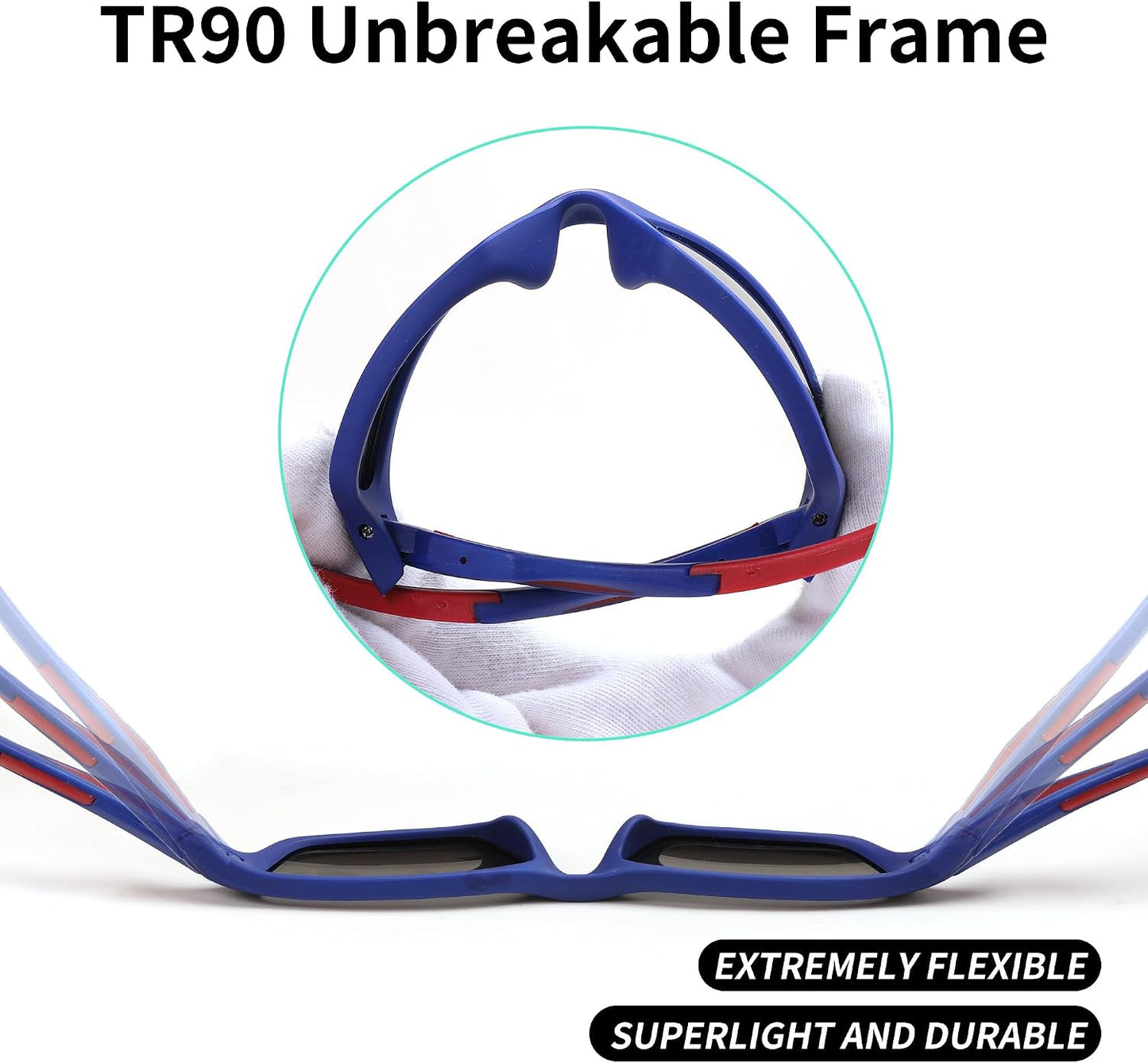 商品图片 24 | B0D1GDXPL3 | FEISEDY Kids Polarized Sunglasses TR90 Sports Cycling Glasses UV400 for Boys Girls Age 3-10 B0160