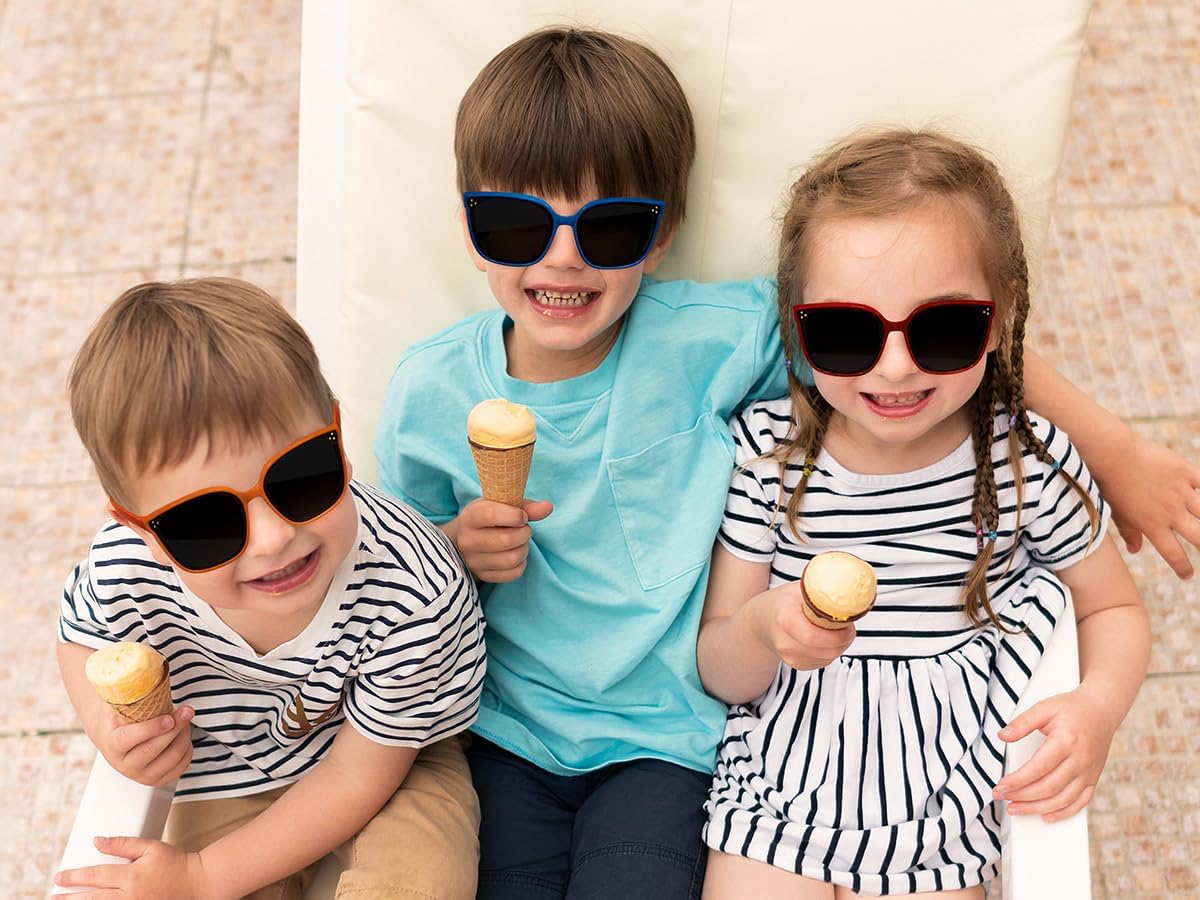 ÉÌƷͼƬ 23 | B0B3WPR65R | FEISEDY Kids Polarized Square Sunglasses for Boys Girls Vintage Shades UV Protection Trendy Classic Style Sun Glasses B2316