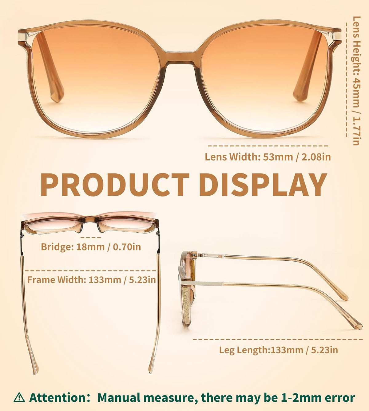 商品图片 4 | B0FPCGQQSX | FEISEDY 2 Pack Stylish Reader Sunglasses for Women B0321 | Fashion Lightweight UV400 Protection Full Lens Reading Glasses