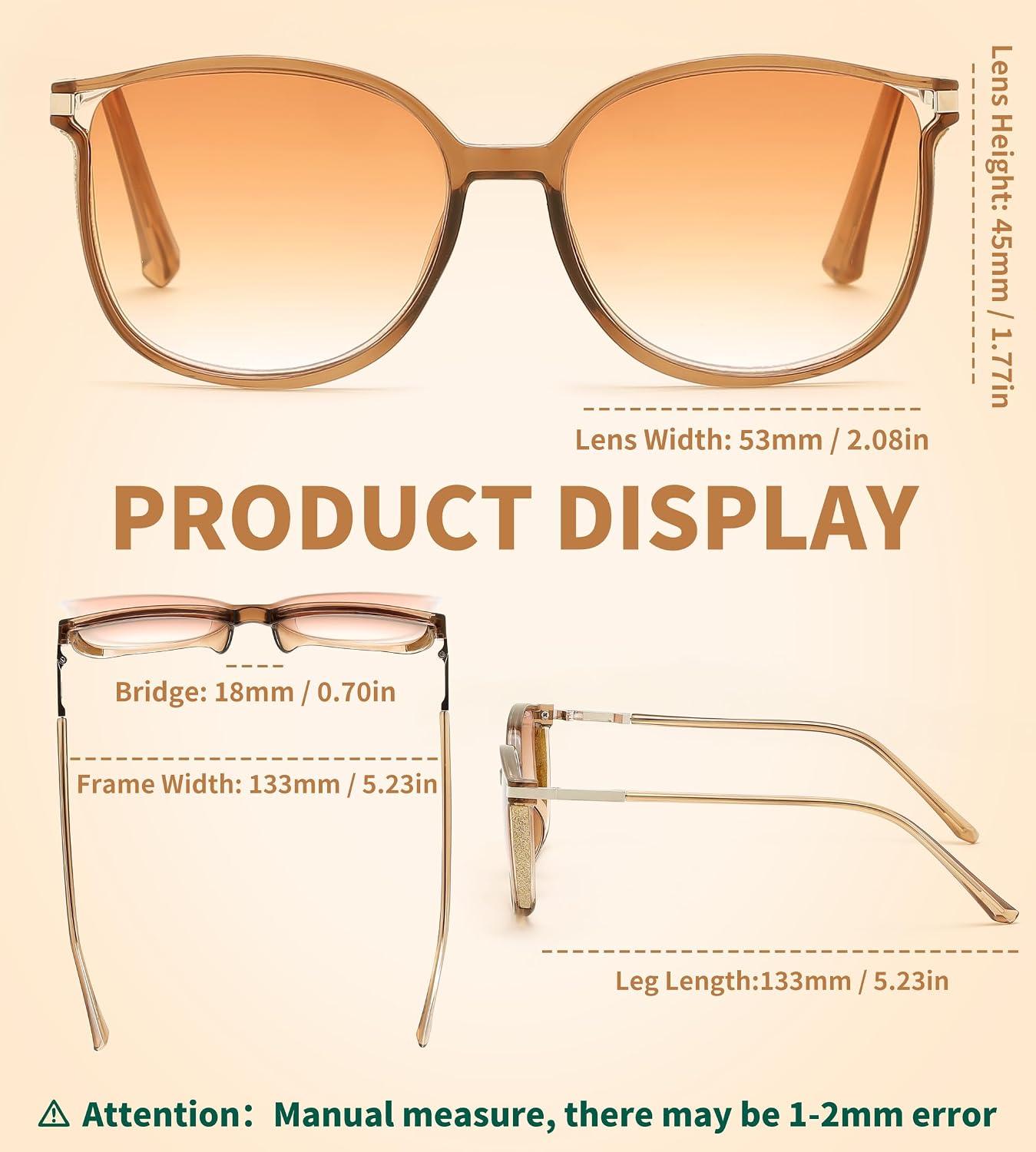 商品图片 4 | B0FPCGQQSX | FEISEDY 2 Pack Stylish Reader Sunglasses for Women B0321 | Fashion Lightweight UV400 Protection Full Lens Reading Glasses