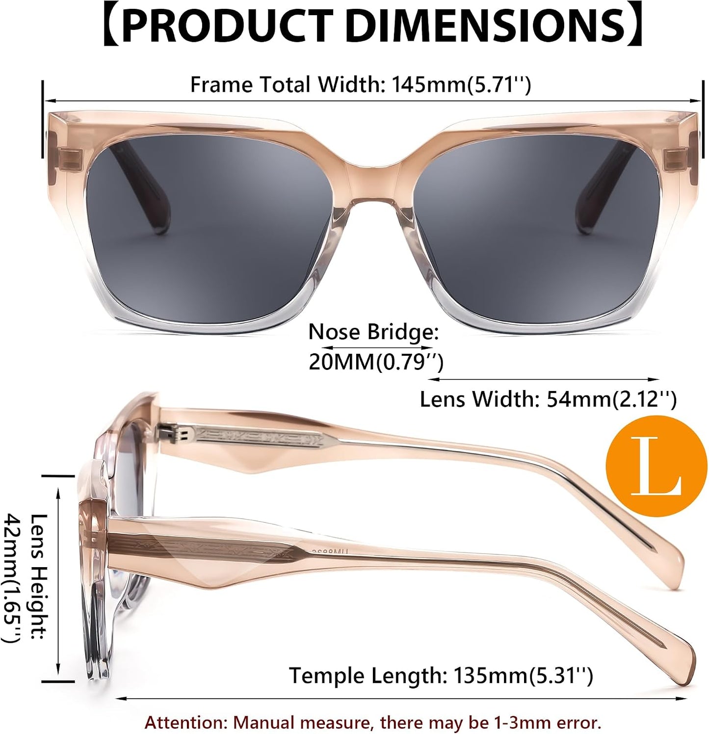 商品图片 12 | B0CWH35L5W | FEISEDY Square Fashion Sunglasses for Men Women Trendy Chunky Rectangle Sun Glasses Designer Style Shades B0107