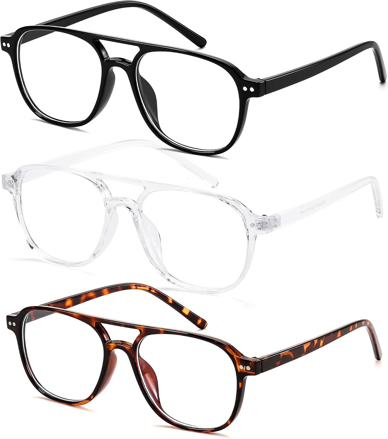 Black+transparent+leopard Grey / 50 Millimeters | B0G5PKSWTV | FEISEDY Blue Light Blocking Glasses Women Men Square Computer Lightweight Pilot Glasses Anti Eyestrain & UV Glare B0141