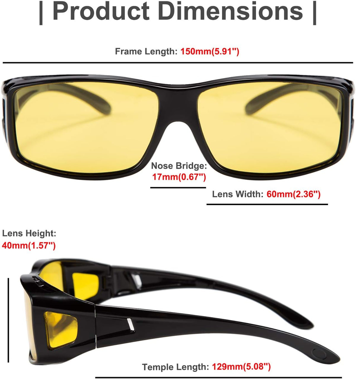 ÉÌƷͼƬ 4 | B089YRDYMP | FEISEDY Polarized Fit Over Glasses Sunglasses Men Women Wrap Around B2593