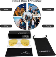 ÉÌƷͼƬ 14 | B0B3XKHTR1 | FEISEDY Retro Square Aviator Sunglasses Women Men 70s Vintage Trendy Plastic Frame Sun Glasses B2835