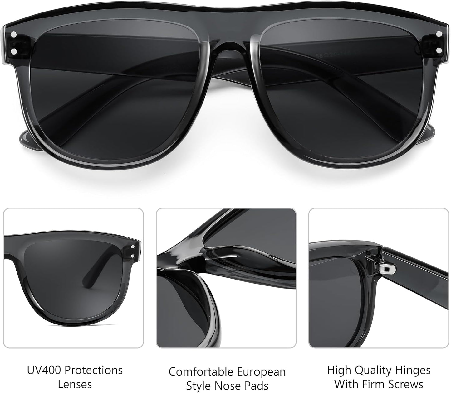 商品图片 22 | B0D8JDCTKS | FEISEDY Square Sunglasses for Women Men Unisex Curved Style Shades Designer Sun Glasses B0214