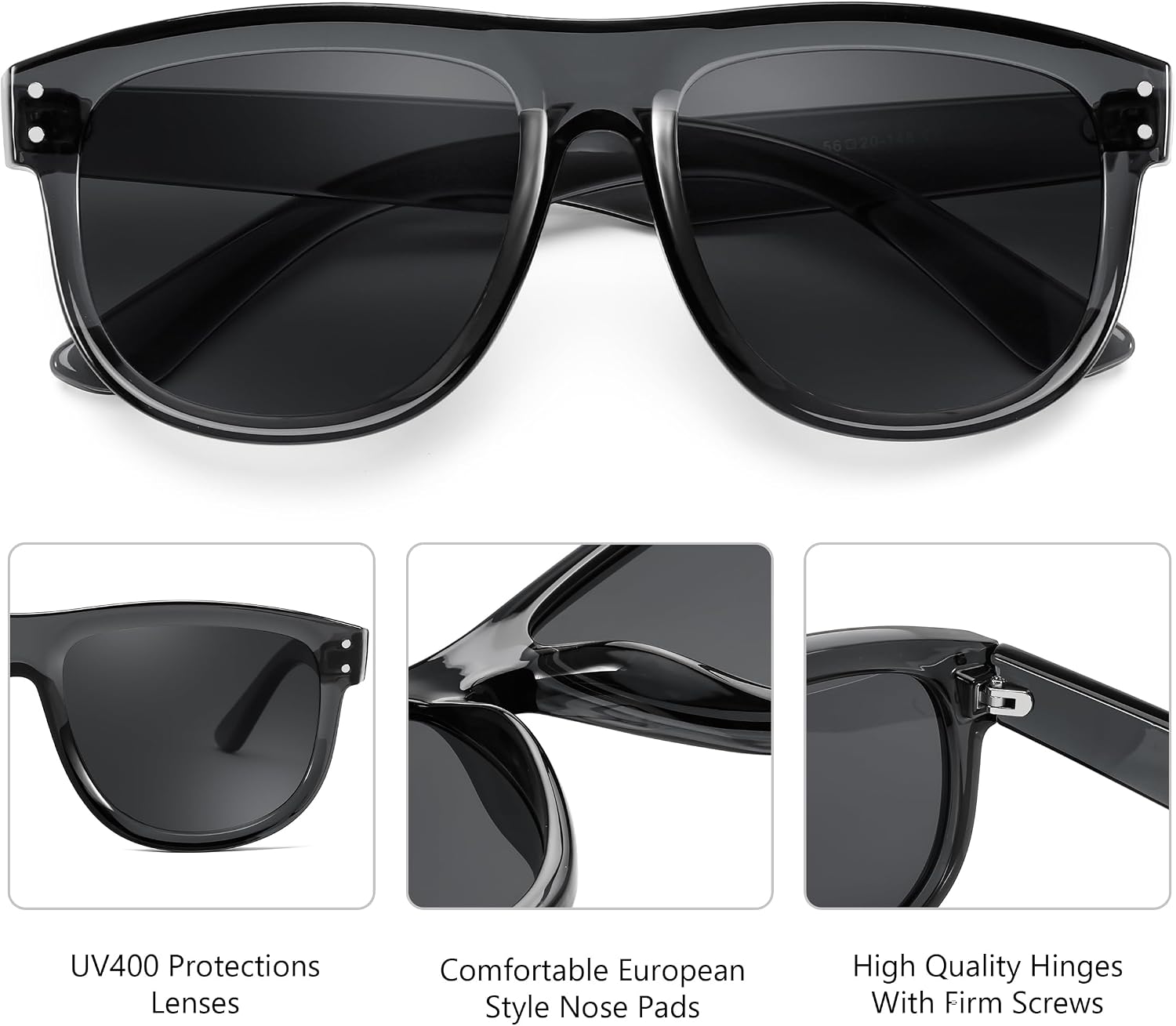 商品图片 22 | B0D8JDCTKS | FEISEDY Square Sunglasses for Women Men Unisex Curved Style Shades Designer Sun Glasses B0214