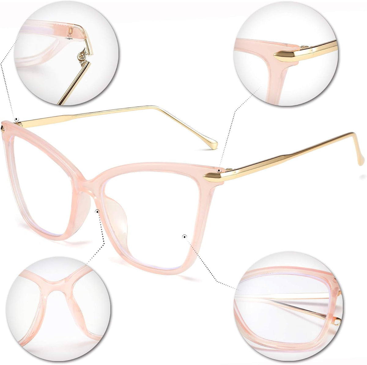 ÉÌƷͼƬ 27 | B085VSD2L3 | FEISEDY Oversized Cat Eye Glasses Frame Blue Light Blocking Eyewear for Women B2589