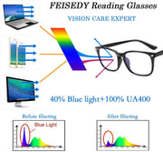 ÉÌƷͼƬ 3 | B07Z19XLDT | FEISEDY Vintage Reading Blue Light Blocking Glasses Women Men Reader Spring Hinge Glasses B2519