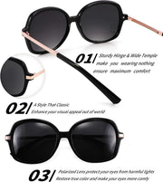 ÉÌƷͼƬ 2 | B08QDD5B67 | FEISEDY Classic Womens Elegant Polarized Sunglasses Ladies Wide Square Sunglasses Shades B2683