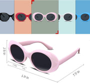 ÉÌƷͼƬ 92 | B074H8KFSZ | FEISEDY Sunglasses White Oval Clout Goggles for Women Men Retro Round Trendy Rimmed Clueless Costume Frame B2253