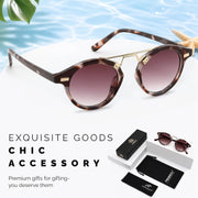 ÉÌƷͼƬ 32 | B0GX62YR7C | FEISEDY Retro Round Metal Brow Sunglasses for Women for Small Face B0427