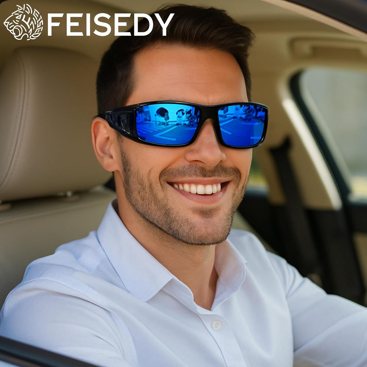 ÉÌƷͼƬ 8 | B089YRDYMP | FEISEDY Polarized Fit Over Glasses Sunglasses Men Women Wrap Around B2593