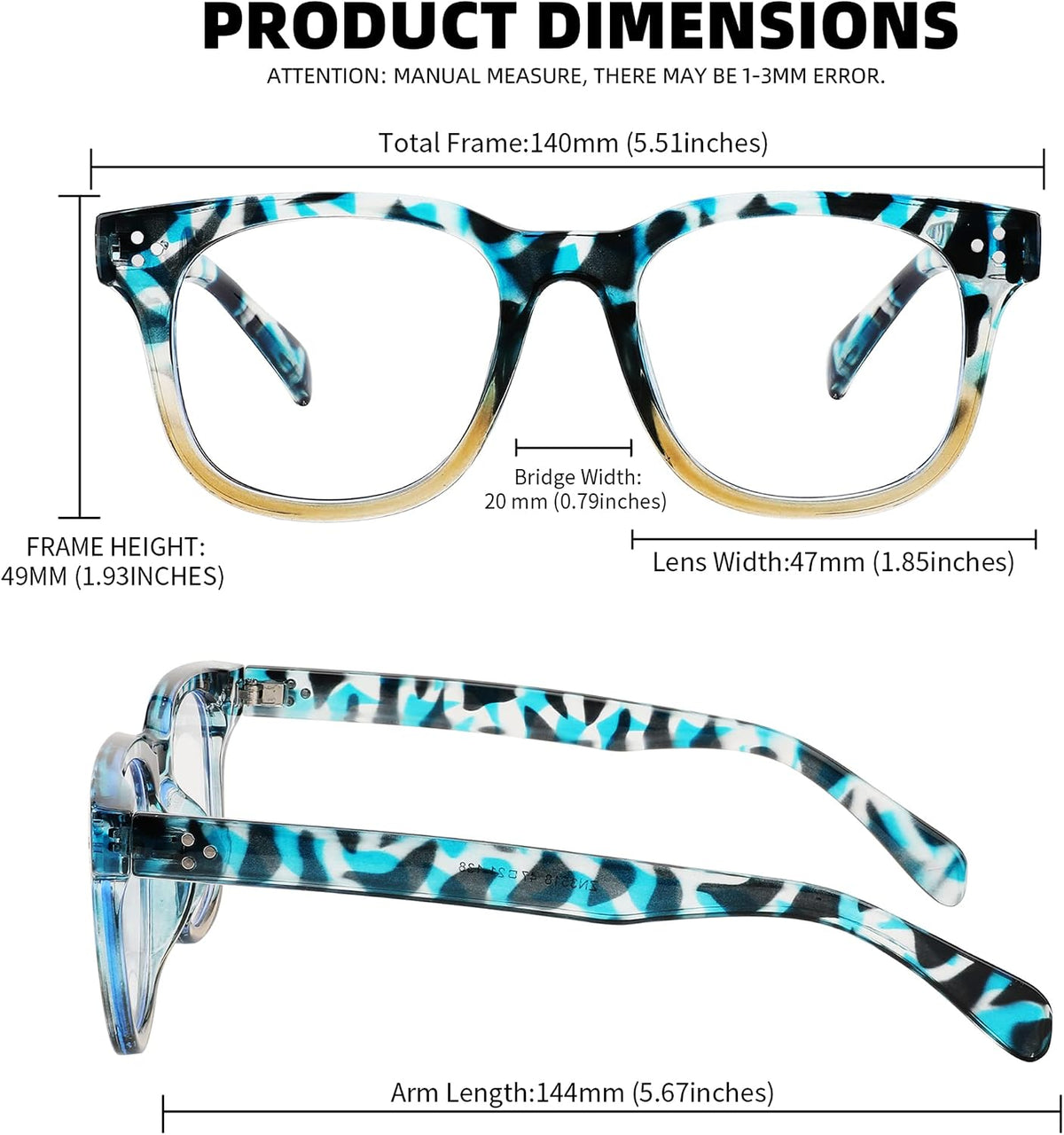 ÉÌƷͼƬ 7 | B0BPXLCQHW | FEISEDY Square Blue Light Blocking Glasses Women Men Computer glasses Fashion Plastic Frame Eyewear B2361