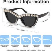 ÉÌƷͼƬ 36 | B0BZ7YMM4F | FEISEDY Oversized Women Cat Eye Rhinestone Sunglasses Costume Party B2360