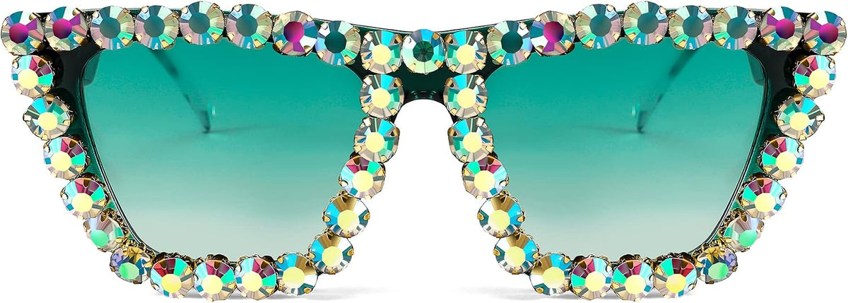 ÉÌƷͼƬ 8 | B09V7X56D4 | FEISEDY Women Crystal Square Cat Eye Sunglasses Sparkling Trendy Retro Cateye Sunglasses B2898