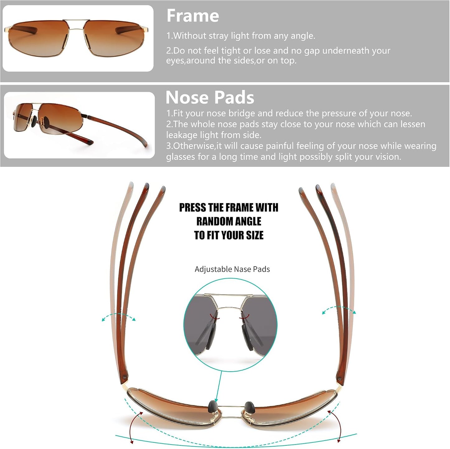 商品图片 29 | B0D22TVRVN | FEISEDY Vintage Sunglasses Men Polarized, Aviator Metal Frame Lightweight, Driving Fishing Running B0057