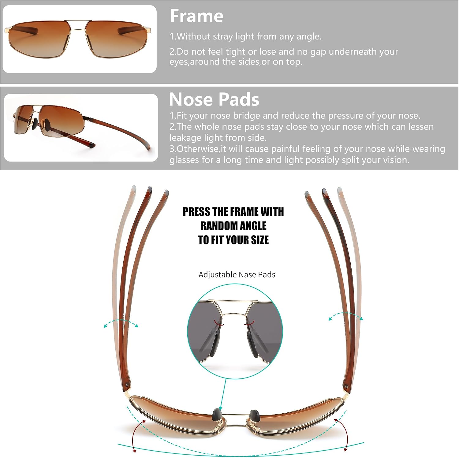 商品图片 29 | B0D22TVRVN | FEISEDY Vintage Sunglasses Men Polarized, Aviator Metal Frame Lightweight, Driving Fishing Running B0057