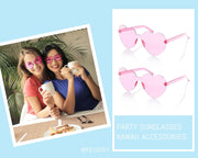 ÉÌƷͼƬ 5 | B09H3WMGMG | FEISEDY 2 Pack Rimless Heart Shaped Sunglasses Party Glasses Disco One Piece Transparent Trendy Love Glasses B2826-F2