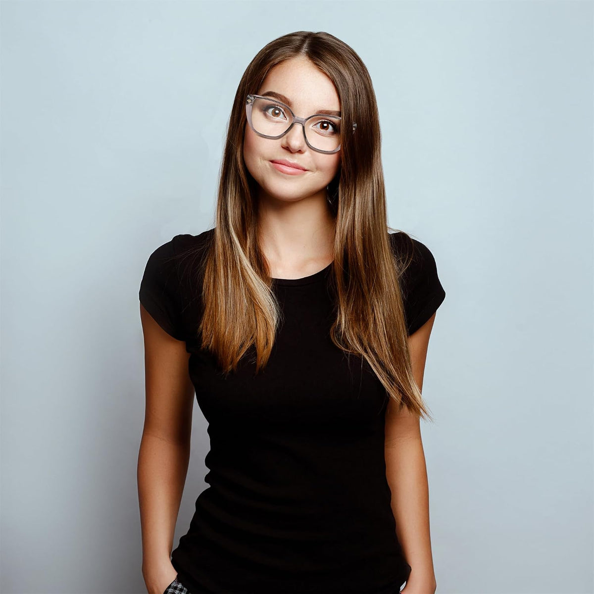 ÉÌƷͼƬ 9 | B0CTQL71PM | FEISEDY Cat Eye Blue Light Glasses for Women Anti Glare Eyestrain Computer Game Glasse B0123