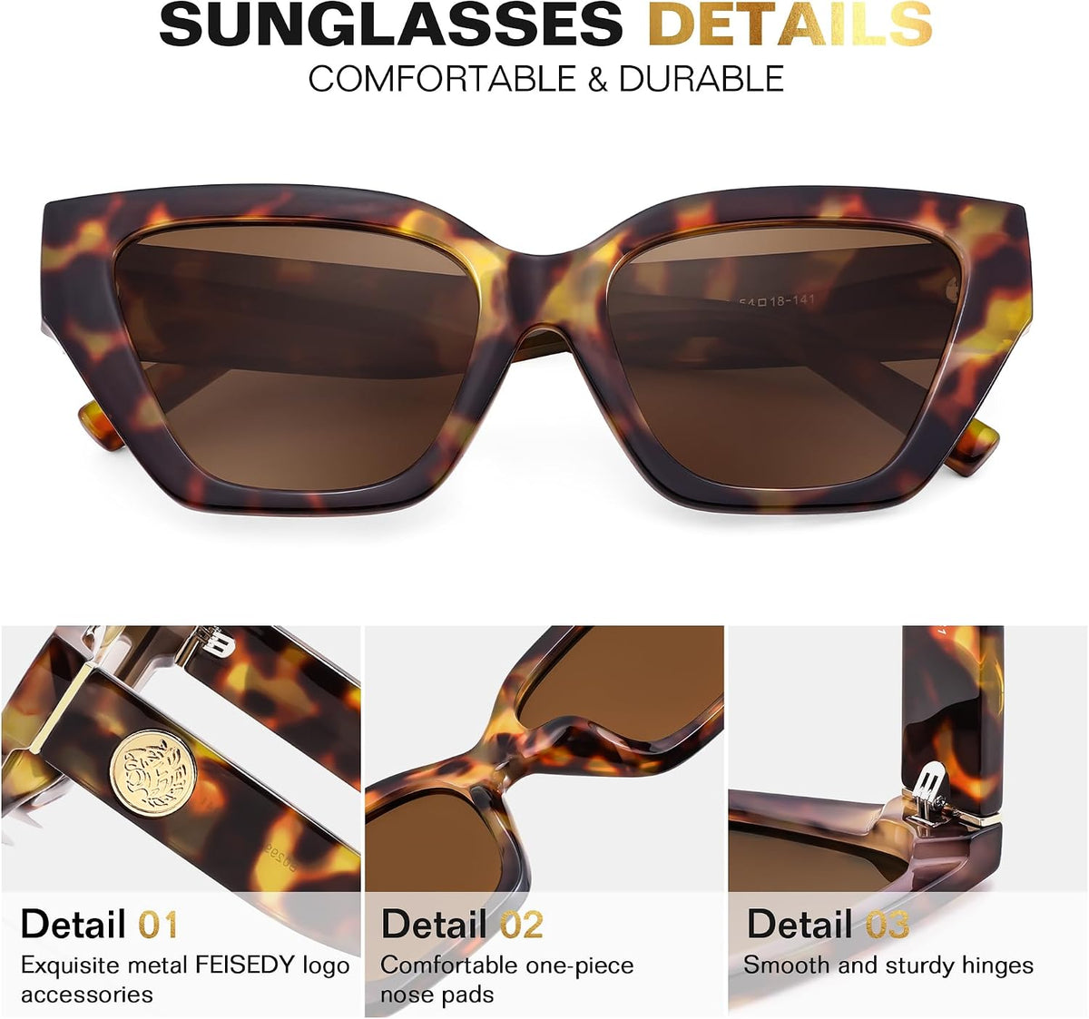 ÉÌƷͼƬ 11 | B0F8N6T6HM | FEISEDY Women's Polarized Cat Eye Sunglasses - UV400 Protection, Trendy Design for Driving & Daily Wear B0299