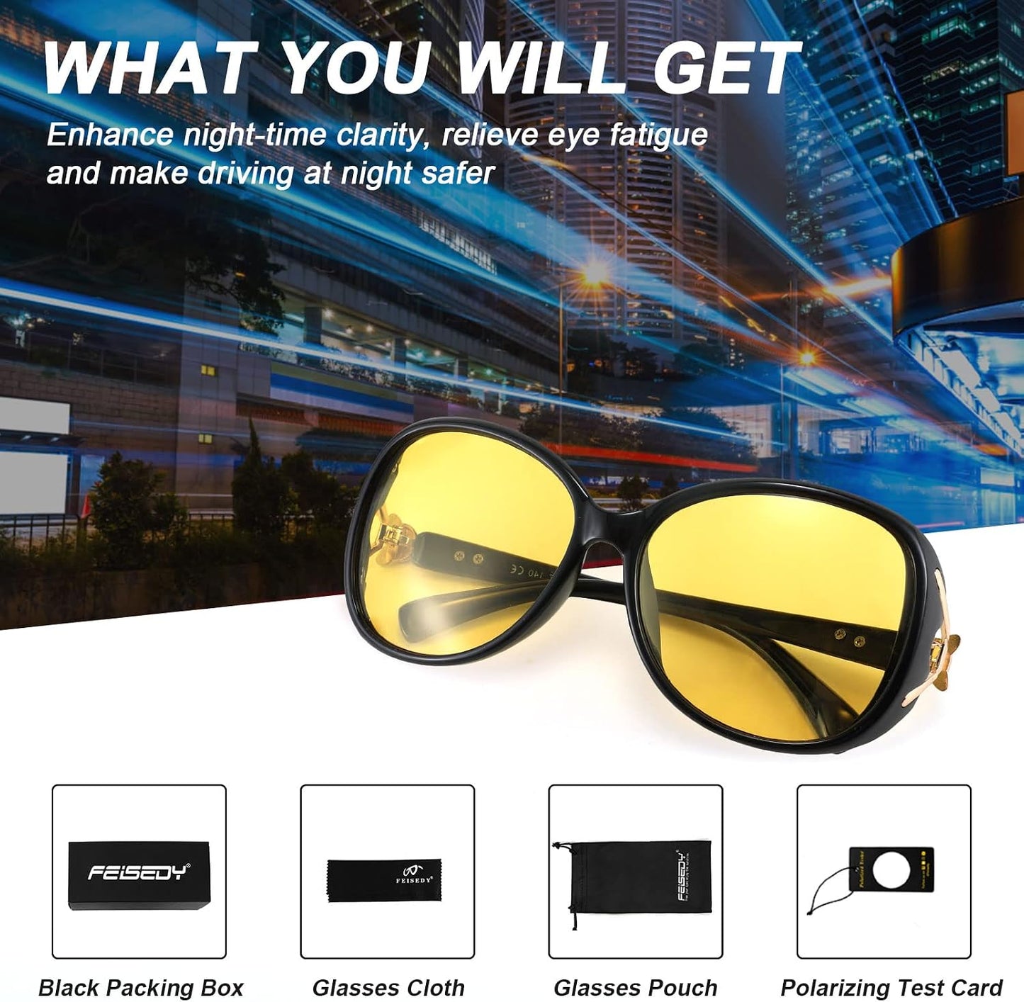 商品图片 53 | B08S7G8RRP | FEISEDY Oversized Polarized Sunglasses Women Men Large Shades B2730