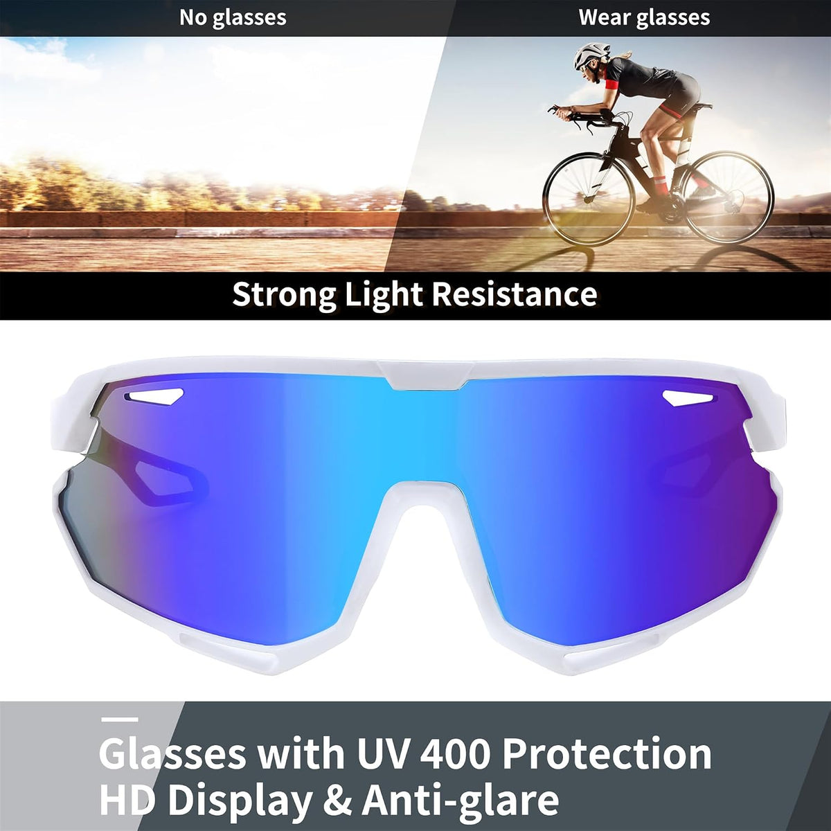 ÉÌƷͼƬ 31 | B0CNGK88DC | FEISEDY Sport Sunglasses for Men Women, Cycling Glasses with UV Protection, for Baseball, Ski, Runing, Golf B0082