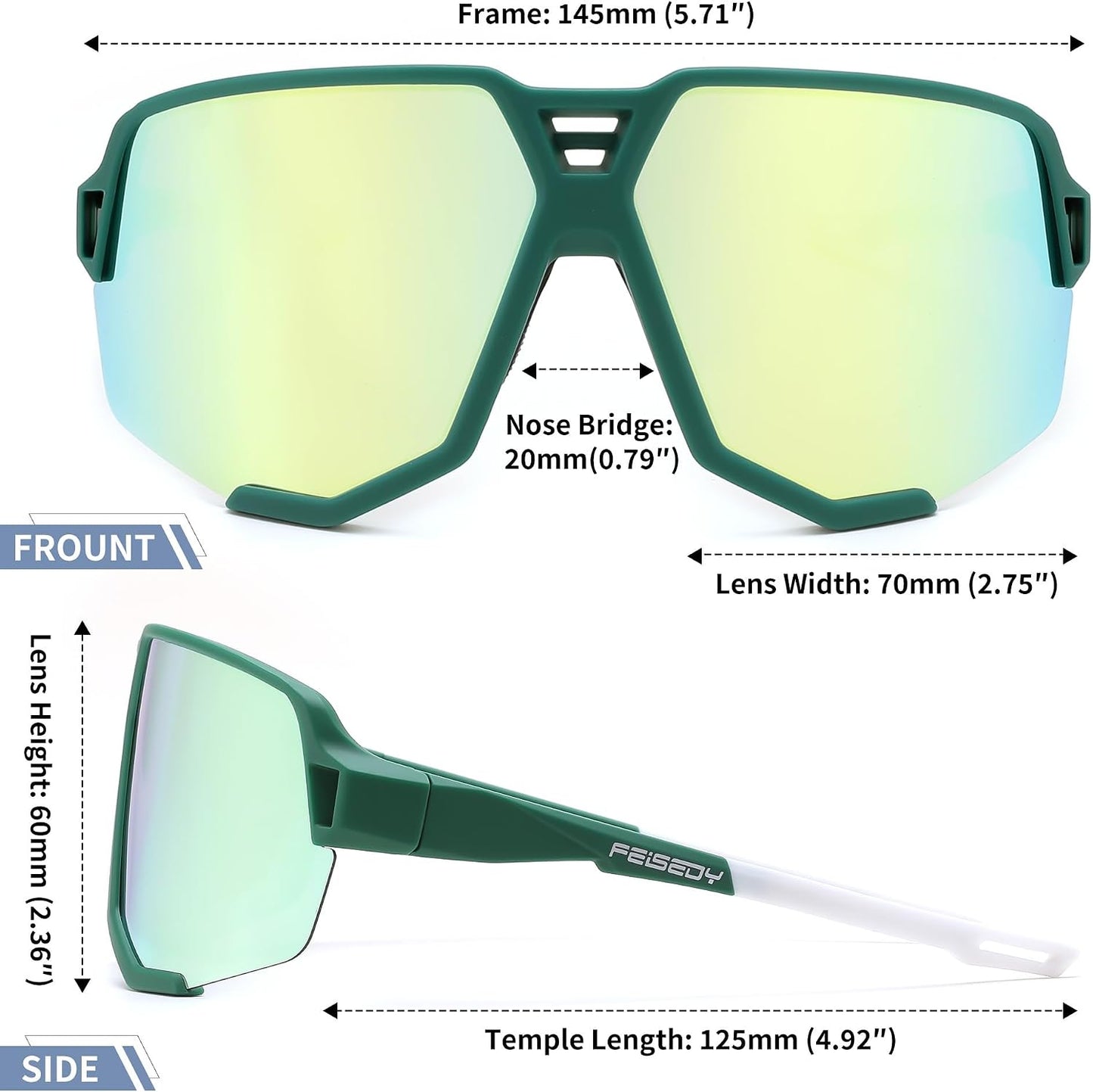 商品图片 33 | B0DN1MVJHV | FEISEDY Polarized Cycling Glasses Sports Sunglasses for Women Men Youth, Running Hiking Baseball Glasses B0215