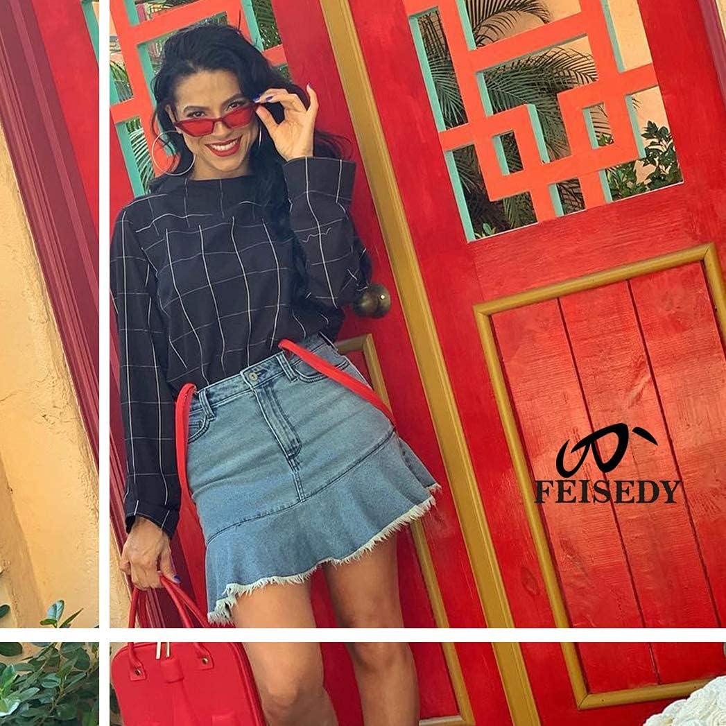 商品图片 97 | B079KYQYT3 | FEISEDY Small Cat Eye Sunglasses Vintage Square Shade Women Eyewear B2291
