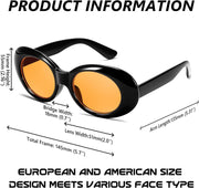 ÉÌƷͼƬ 51 | B074H8KFSZ | FEISEDY Sunglasses White Oval Clout Goggles for Women Men Retro Round Trendy Rimmed Clueless Costume Frame B2253