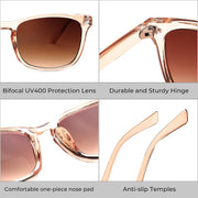 ÉÌƷͼƬ 24 | B0DFPVZVTV | FEISEDY Classic Bifocal Reader Sunglasses for Women Men Square Blue Light Reading Glasses B0231