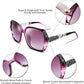 商品图片 69 | B079GT4RXH | FEISEDY Polarized Women Square Sunglasses Sparkling Composite Shiny Frame B2289