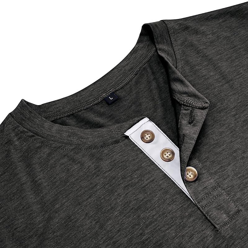 商品图片 16 | B0GJL9QY1W | Men's Long/Short Sleeve Polo Shirt, Soft Cotton Pocket Crew Tee Classic Men Shirts Casual Henley T-Shirt for Golf Daily Wear