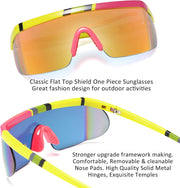 ÉÌƷͼƬ 30 | B096SD9GGG | FEISEDY Oversized Mirror Shield Sport 80s Sunglasses Ski Goggles Flat Top One Piece Futuristic Visor Women Men B2522