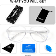 ÉÌƷͼƬ 26 | B09WZY6VWN | FEISEDY 70s Aviator Glasses Frame Blue Light Blocking Glasses Oversized Square Computer Glasses Women Men B2888