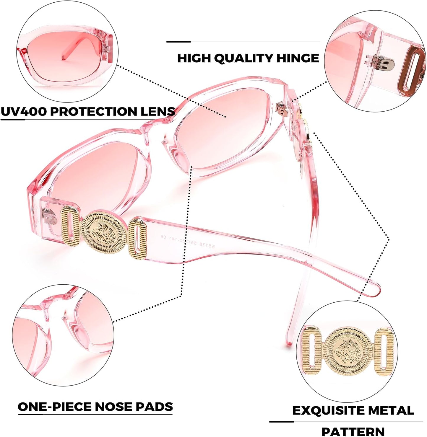 商品图片 98 | B0B5V7T75J | FEISEDY Retro Trendy Rectangle Sunglasses Women Men Narrow Shades B2322