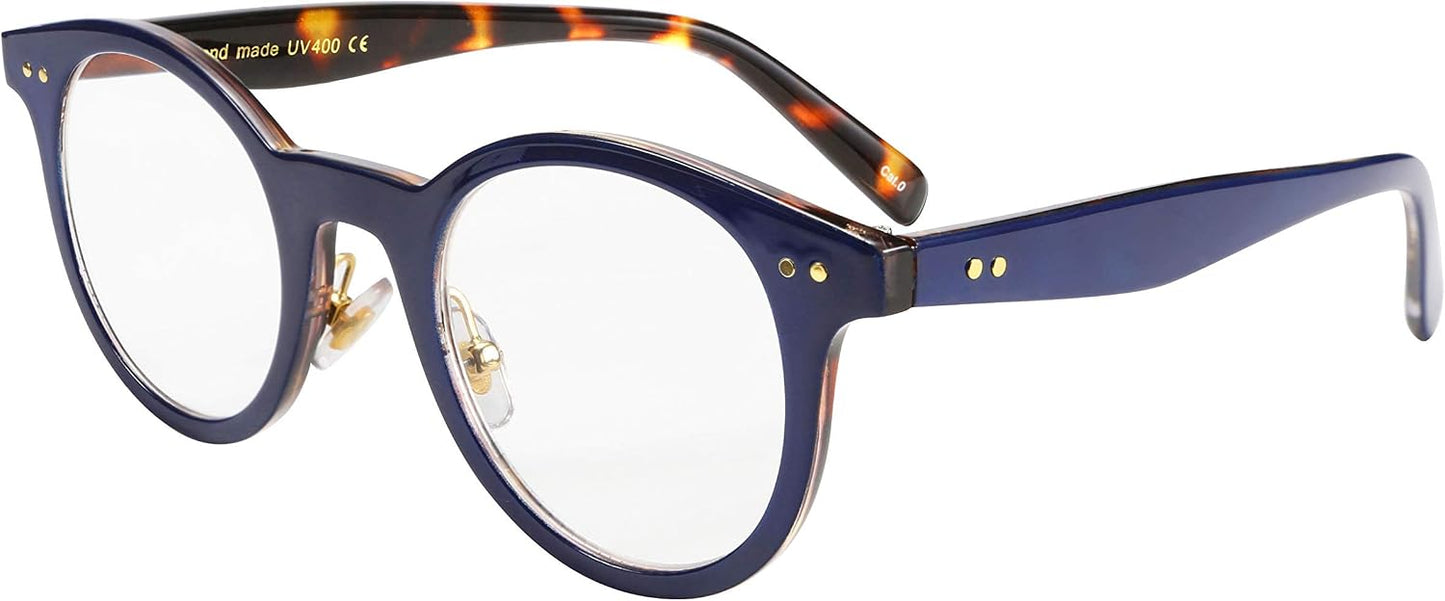 商品图片 2 | B07P38HF4N | FEISEDY Reading Glasses Standard Fit Full Frame Readers Round Glasses for Men and Women B2478