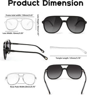ÉÌƷͼƬ 37 | B0C27PGFFJ | FEISEDY Retro Aviator Sunglasses Women Men Classic Square Shades Trendy Sun Glasses UV400 Protection B2394
