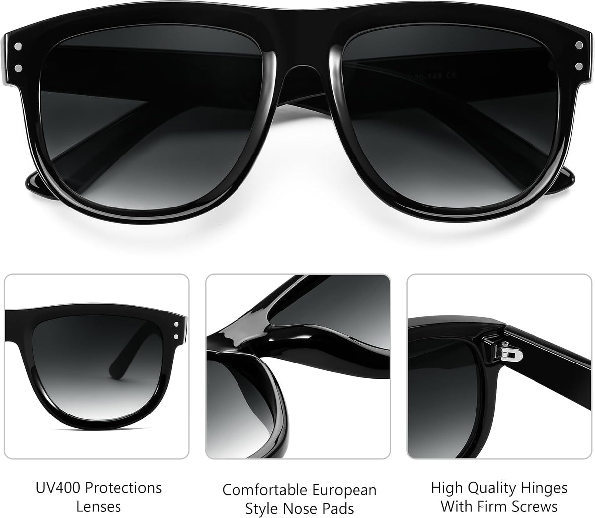 ÉÌƷͼƬ 10 | B0D8JDCTKS | FEISEDY Square Sunglasses for Women Men Unisex Curved Style Shades Designer Sun Glasses B0214