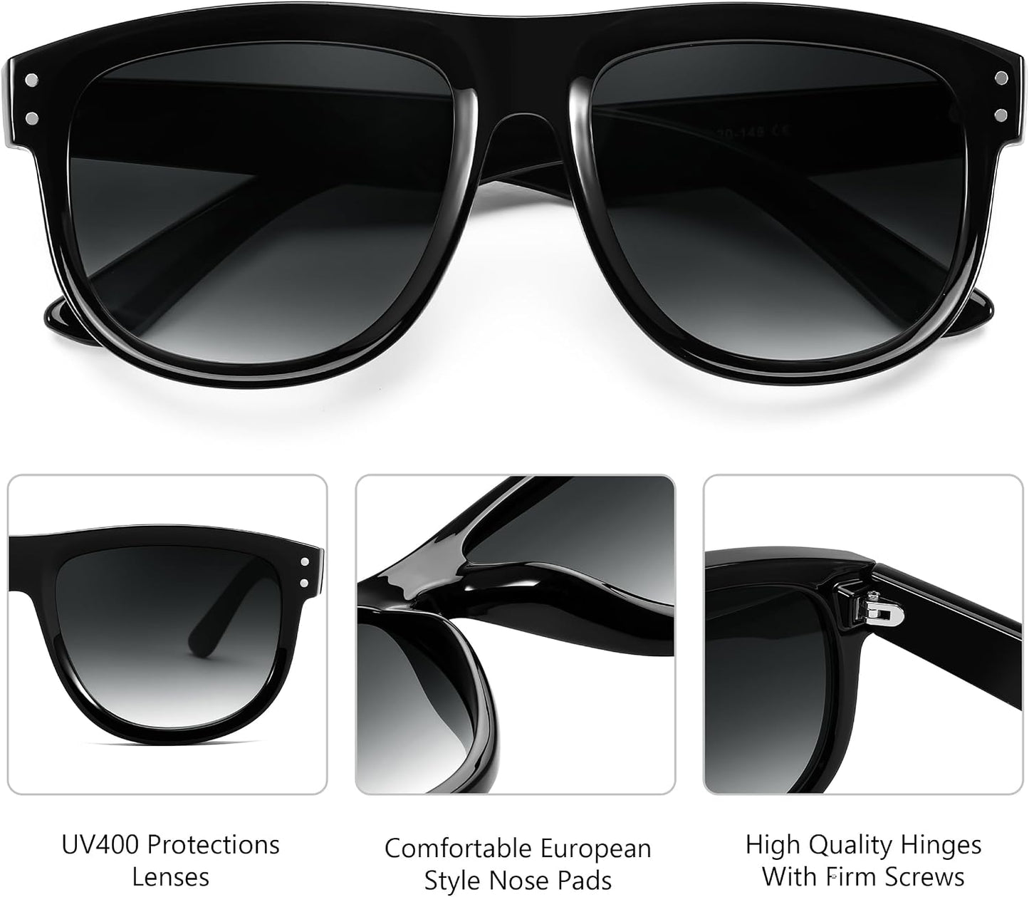 商品图片 10 | B0D8JDCTKS | FEISEDY Square Sunglasses for Women Men Unisex Curved Style Shades Designer Sun Glasses B0214
