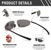 ÉÌƷͼƬ 3 | B0D22TVRVN | FEISEDY Vintage Sunglasses Men Polarized, Aviator Metal Frame Lightweight, Driving Fishing Running B0057