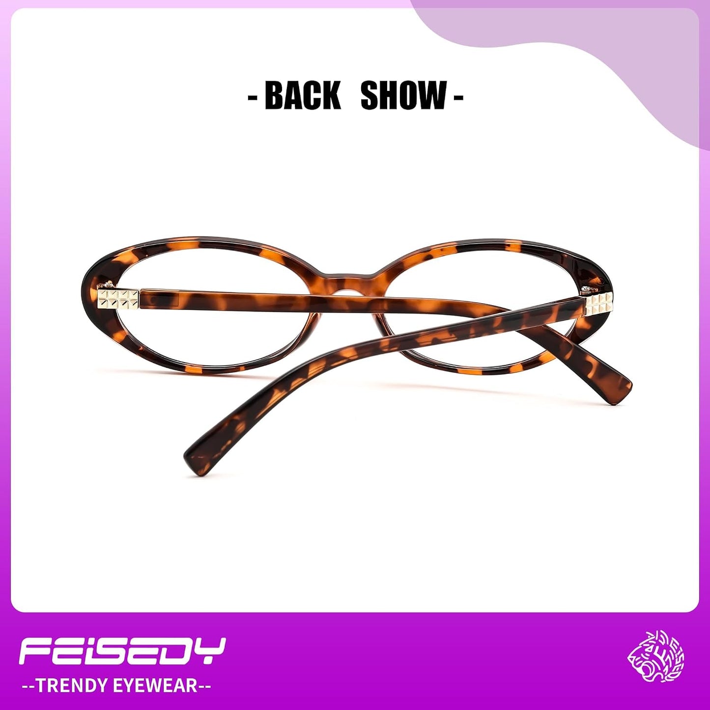 商品图片 11 | B0F6MW26L2 | FEISEDY Oval Blue Light Glasses for Woman Vintage Small Face Lightweight Eyeglasses Retro Nerd Y2K Frame B0290