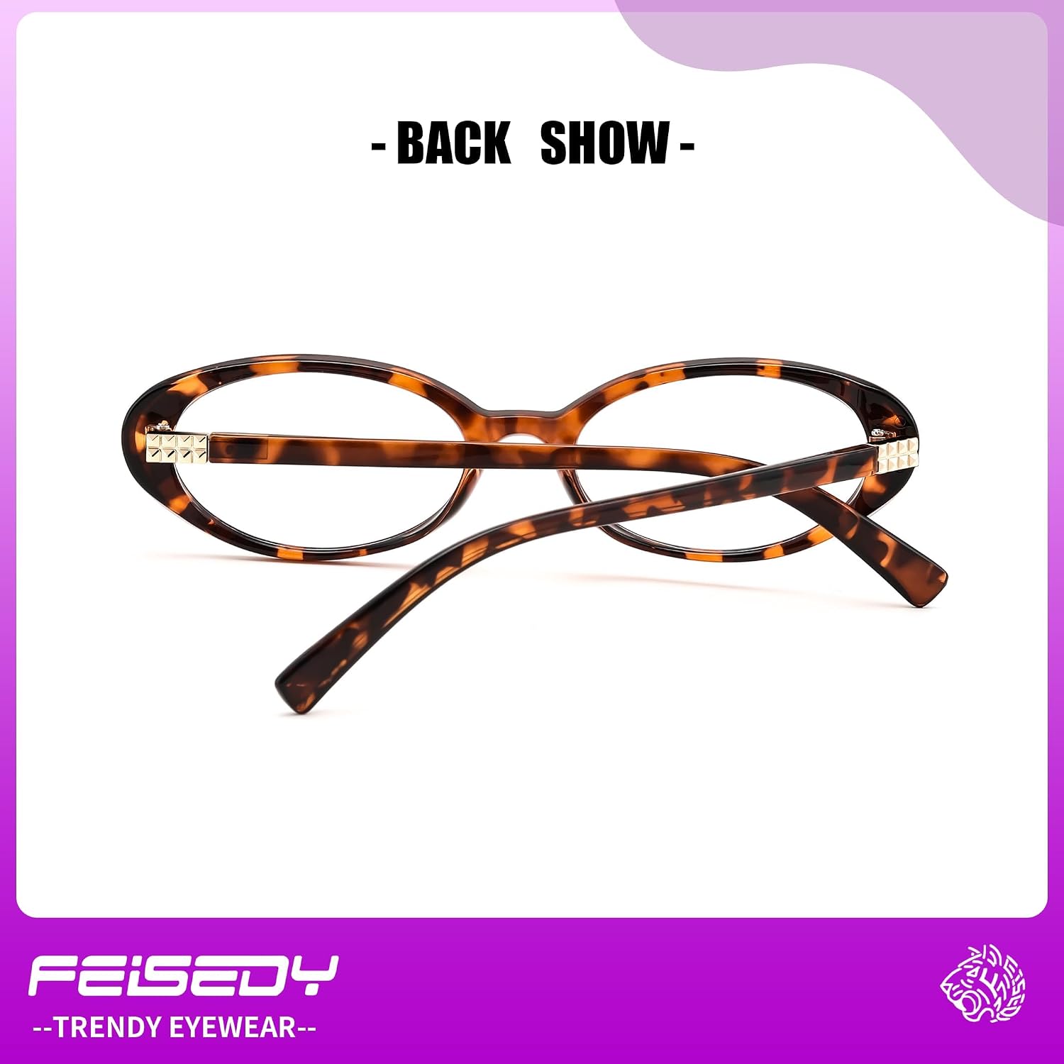 商品图片 11 | B0F6MW26L2 | FEISEDY Oval Blue Light Glasses for Woman Vintage Small Face Lightweight Eyeglasses Retro Nerd Y2K Frame B0290