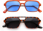 ÉÌƷͼƬ 20 | B0925V3NP4 | FEISEDY Vintage Square 70s Flat Aviator Sunglasses Women Men Metal Design Shades B2752