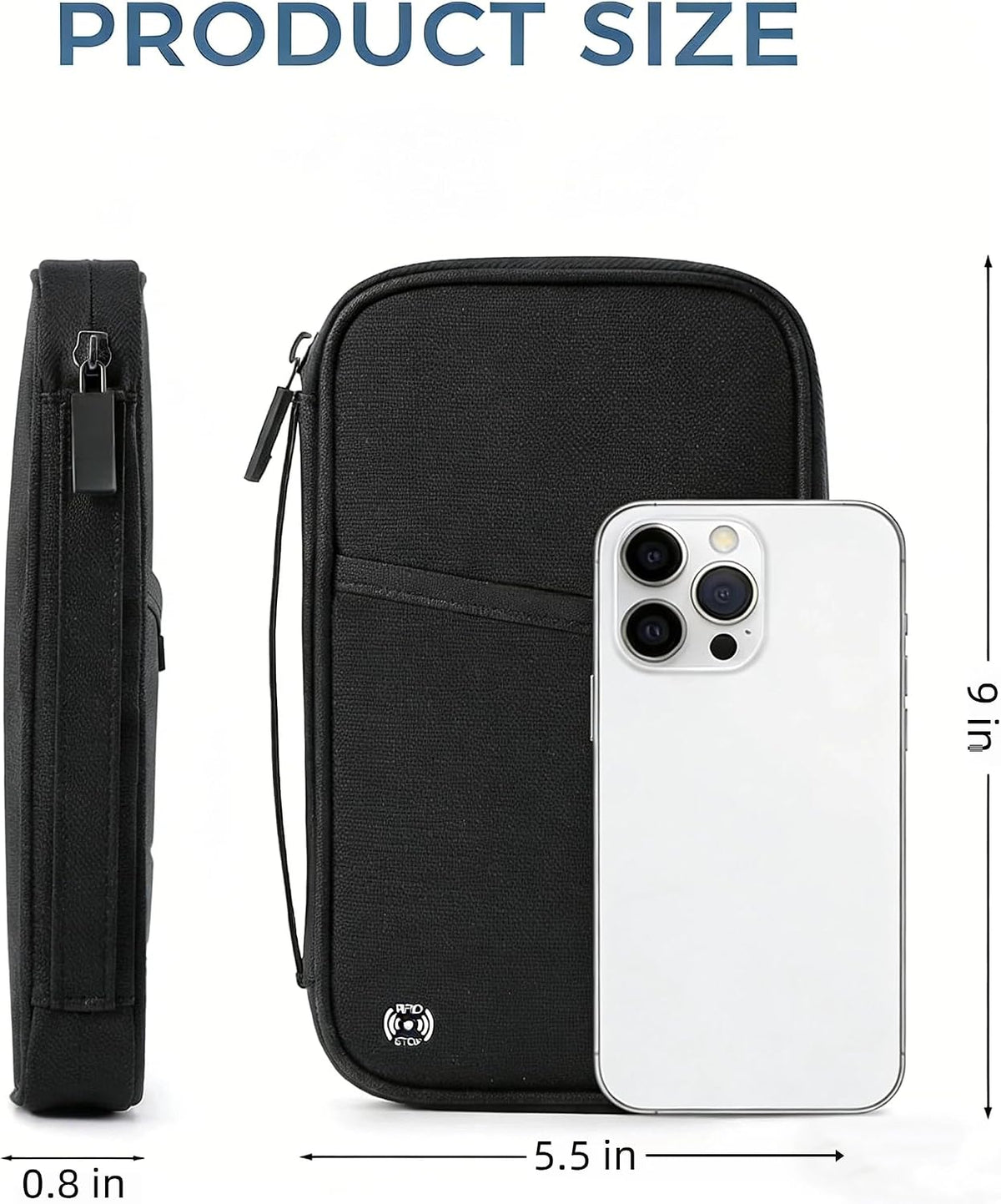 商品图片 3 | B0G91SM687 | Passport Holder for Travel Women Document Organizer RFID Blocking Passport Wallet Men Portable Case for ID Cards with Zipper