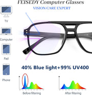 ÉÌƷͼƬ 5 | B0CHJST8ZK | FEISEDY Retro Aviator Reading Glasses Women Men Blue Light Blocking Reader Plastic Lightweight Frame B0071