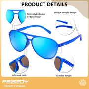 ÉÌƷͼƬ 9 | B0GVSV8P8S | FEISEDY Polarized Aviator Sunglasses for Men Women Trendy Sports TR90 B0378
