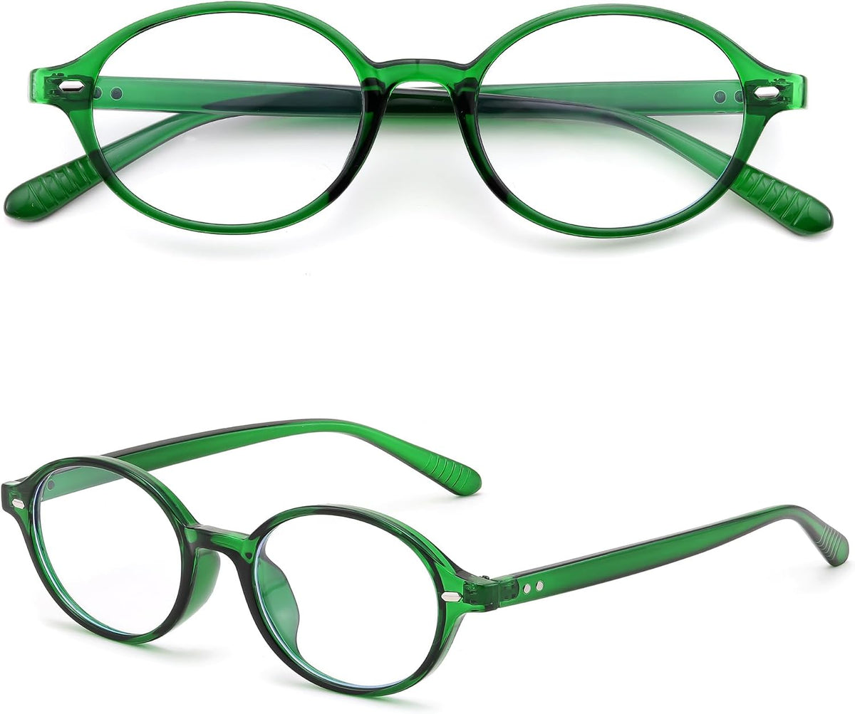 ÉÌƷͼƬ 45 | B0DJ4YNFXZ | FEISEDY Vintage Oval Blue Light Glasses for Women Men Stylish Lightweight 90s Eyeglasses Fake Nerd Y2k Eyewear Frame B0242