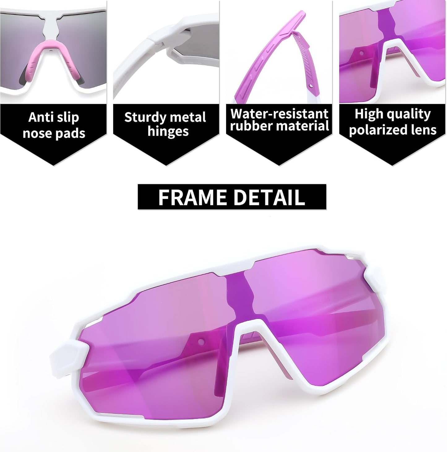 商品图片 41 | B0D6XZ67Q2 | FEISEDY Kids Teens Baseball Polarized Sunglasses Lightweight Frame UV400 Sports Cycling Shades for Boys Girls B0190