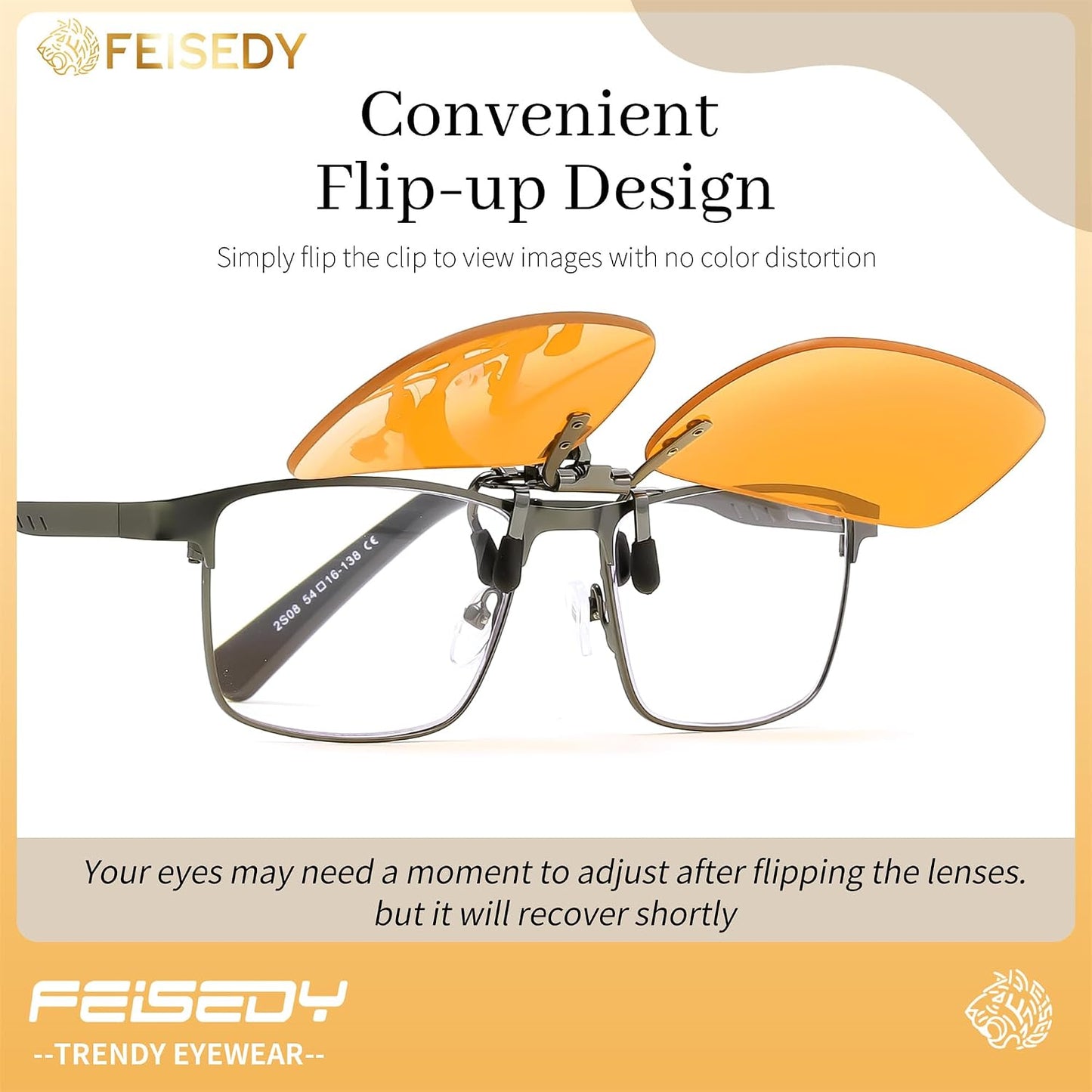 商品图片 6 | B0FZKQ9RL5 | FEISEDY Clip on Rimless One Piece Blue Light Glasses for Woman Men B0360